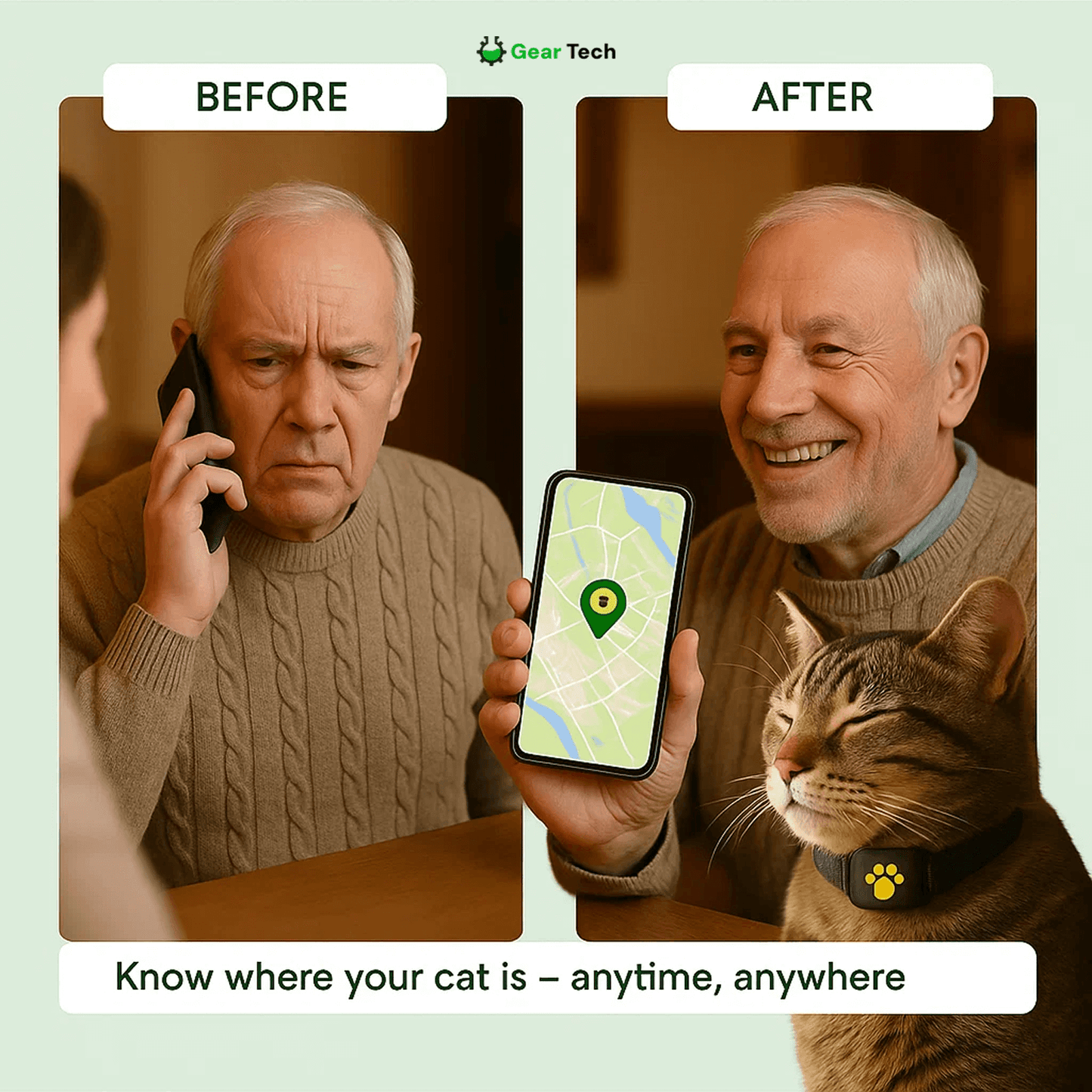 Frendorf | #1 Finde GPS Katzen Tracker mit Echtzeit-Standort, wasserdichtem Design und Aktivitätsüberwachung für Sicherheit und Tracking von Haustieren