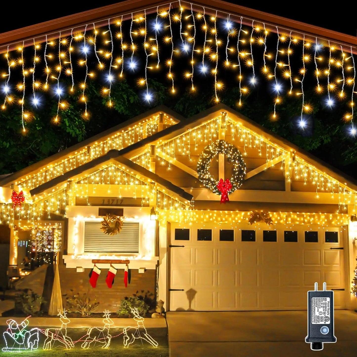 Frendorf | GlowCurtain LED Lichtervorhang | Außenbeleuchtung für Feiern | Warmweiß | Perfekte Deko für Feste
