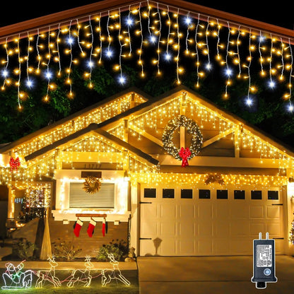 Frendorf | GlowCurtain LED Lichtervorhang | Außenbeleuchtung für Feiern | Warmweiß | Perfekte Deko für Feste