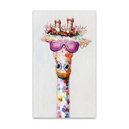 Wandkunst-Leinwanddruck, farbiges Tierbild, Giraffengemälde, Familie für Wohnzimmer, Heimdekoration, ohne Rahmen