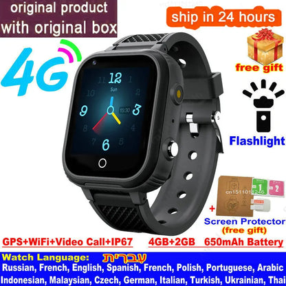 LT21 4G Kinder Smartwatch mit GPS, WiFi, Videoanruf, SOS, IP67 wasserdicht - Kindersicherheitstracker und Standortüberwachungs-Handy-Uhr