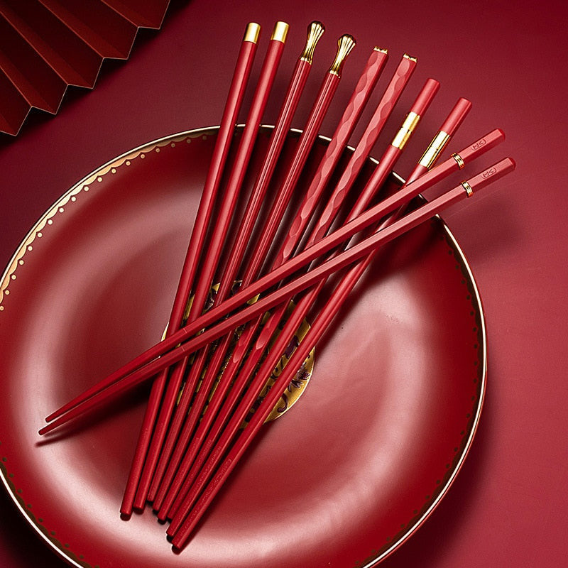DineLux – Luxuriöses Essstäbchen-Set mit Raffinierten Designs (5 Paar)
