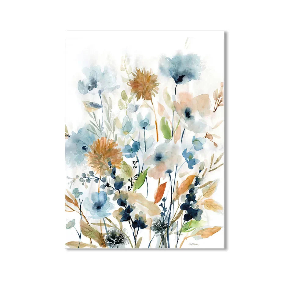 Frendorf | ArtisBloom Botanisches Aquarell Poster | Leinwanddruck mit Blumen & Blättern | Wandkunst für Wohnzimmer & Heimdekoration