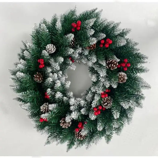Frendorf | 12'' Mischkegelkerzenkranz - Festliches Feiertagszentrum mit üppigem Grün für Weihnachtsdekoration - Perfekt für Tischdekorationen, Kaminsimse und Wohnkultur