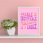 Think Pink Abstract Canvas Poster