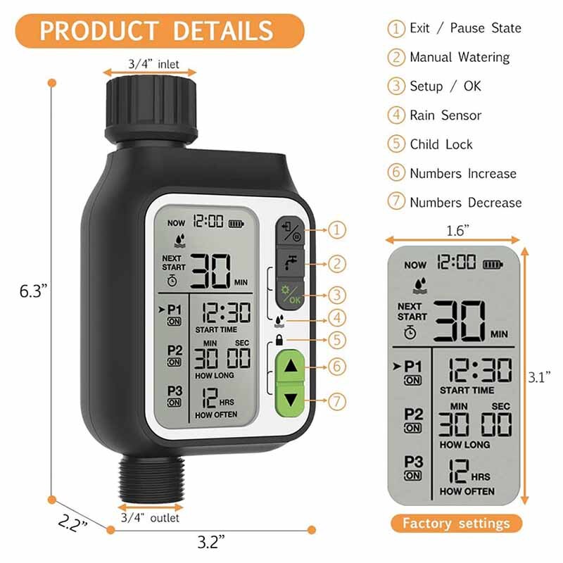 Frendorf | Automatischer Gartenbewässerung Timer Sensor