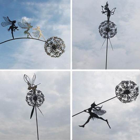 Frendorf | Feen und Löwenzahn tanzen zusammen Skulptur im Freien Garten