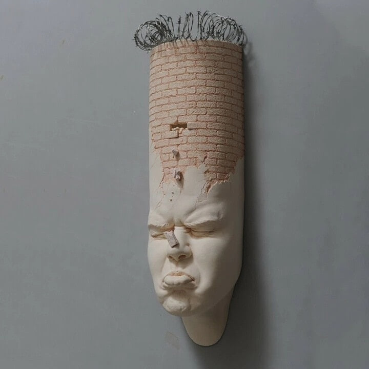 Ästhetische Wandhängeskulptur Kreatives Gesicht