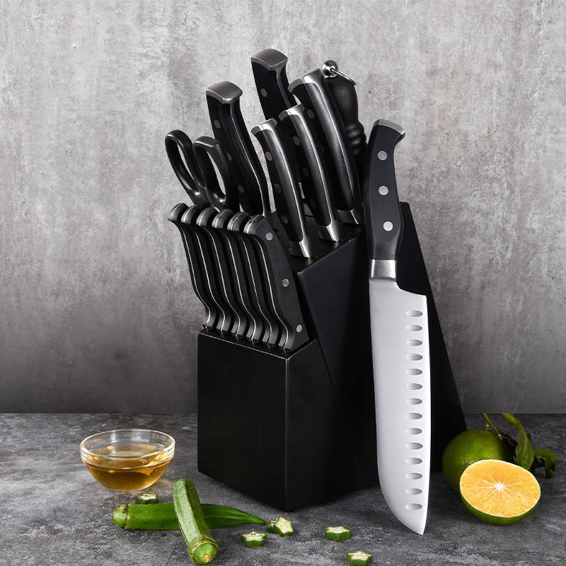 Frendorf | Küchenchefmesser - Santokumesser - Vielzweck-Edelstahlklinge mit Granton-Kanten - Perfekt zum Schneiden, Würfeln und Hacken - Ergonomischer Griff für bequemen Halt - Ideal für Fleisch, Fisch und Gemüse