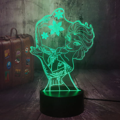 3D-Lampe Die Eiskönigin Elsa