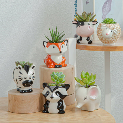 Frendorf | PetalPals - Keramische künstlerische tierförmige Pflanzenübertöpfe