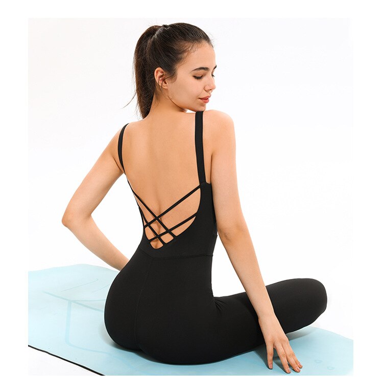 Frendorf | Yoga Fitness Jumpsuits Damen Schweißableitende Training Tänzer Einteiler Bodysuits