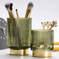 Elise Gold Foil Glas Makeup Halter & Organizer