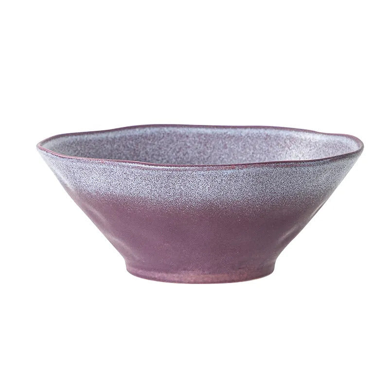 Frendorf | Elegante 23,5 cm Divinity Purple Servierschalen, Set aus 4 - Luxus Rissglasur Keramik, Nachhaltig, Perfekt für Zuhause, Hotel, Restaurant