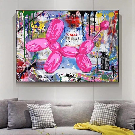 Graffiti Balloon Good Dog Pop Art Poster Druck auf Leinwand Malerei Abstraktes Bild für Wohnzimmer Heimdekoration Rahmenlos