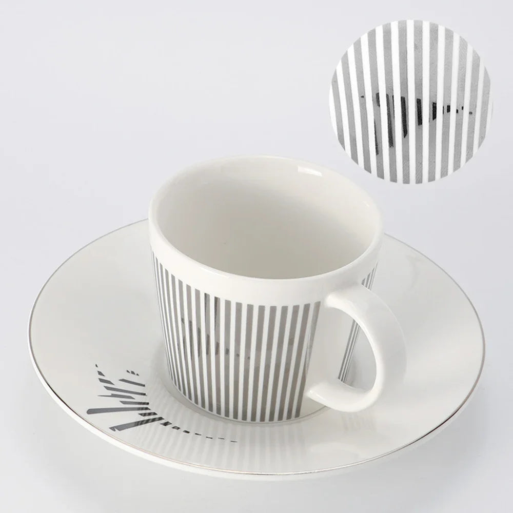 Kreative dynamische Spiegelreflexbecher Leopard anamorpher Zebra-Becher Luycho Kaffee Tee Becher Set mit Untersetzer 90ml-225ml