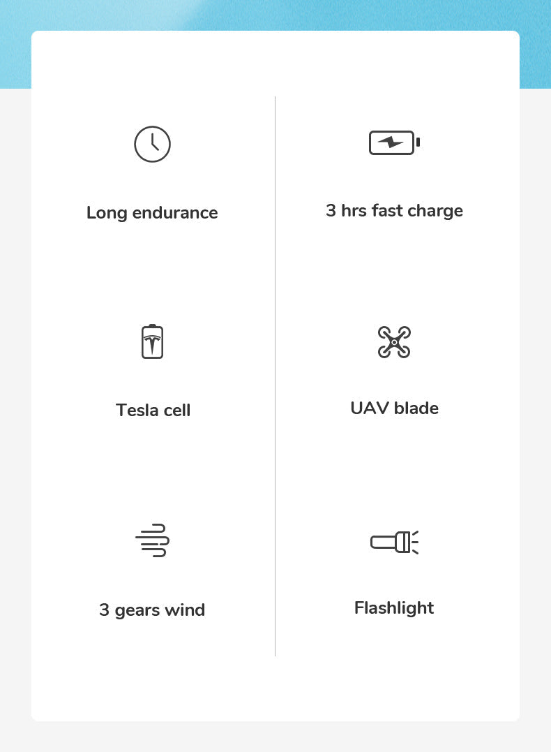 Frendorf | Tragbarer Mini-Ventilator + Powerbank + Taschenlampe + USB in 1 GADGET