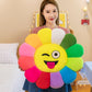Farbenfrohes Sonnenblumen-Plüschbequemsitzkissen