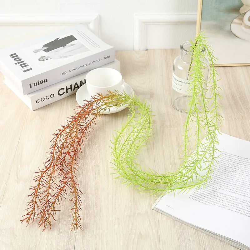 Frendorf | 107cm Künstliche Hängende Weinreben Gras – Lange Luftgras Kunststoffpflanze für Zuhause, Hochzeit, Party und Wanddekoration im Freien