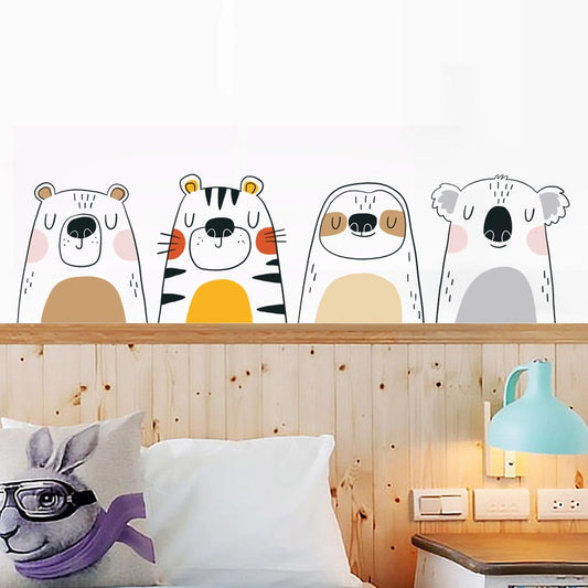 Frendorf | Cartoon Wandaufkleber Süße Tiere Design