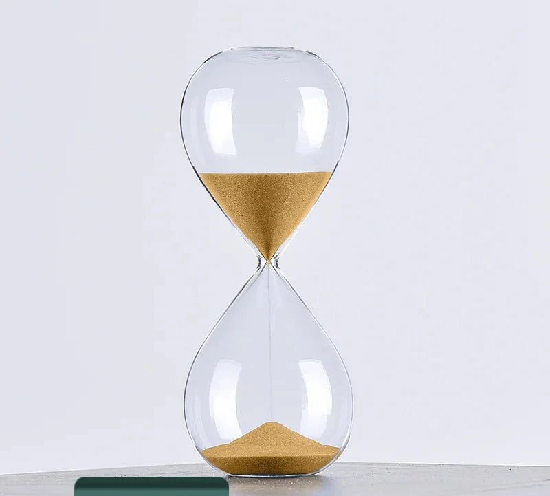 Glas Sanduhr Timer | Stilvolle Dekoration mit 5/10/30/60 Minuten Zeitangabe