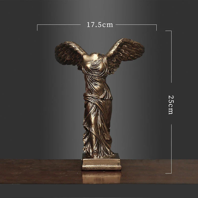 Vilead Geflügelte Siegesgöttin, griechische Statue im Retro-Stil, Objekt für Büro, Schreibtisch, Dekoration, Zubehör, Wohnzimmerregal, Innenregal, Dekor