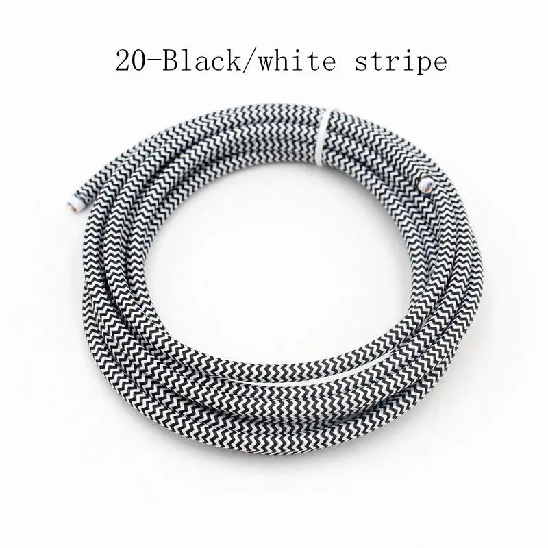 Frendorf | 2 Kern Vintage Textilstoff Elektrische Draht – Geflochtener Flex-Kabel für Beleuchtung (2m, 3m, 5m, 10m)