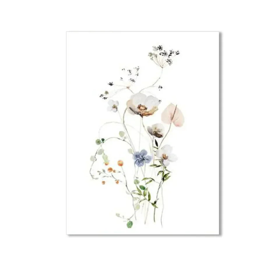 Frendorf | ArtisBloom Botanisches Aquarell Poster | Leinwanddruck mit Blumen & Blättern | Wandkunst für Wohnzimmer & Heimdekoration