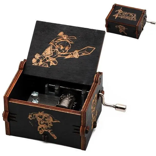 Neueste Design Anime Howl's Moving Castle Musikthema Antik geschnitzte Holz Handkurbel Musikbox Kinderspielzeug Weihnachtsgeschenk