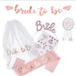 Frendorf | Rose Gold Krone, Schärpe und Schleier Set - Elegante Braut-Zu-Sein Accessoires für Junggesellenabschiede, Brautpartys und Hochzeiten - Stilvoll, Komfortabel und Perfekt zum Feiern der Braut in Stil