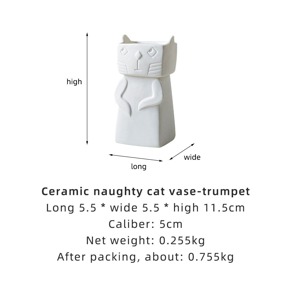 Katze Keramisch Kreative Vase