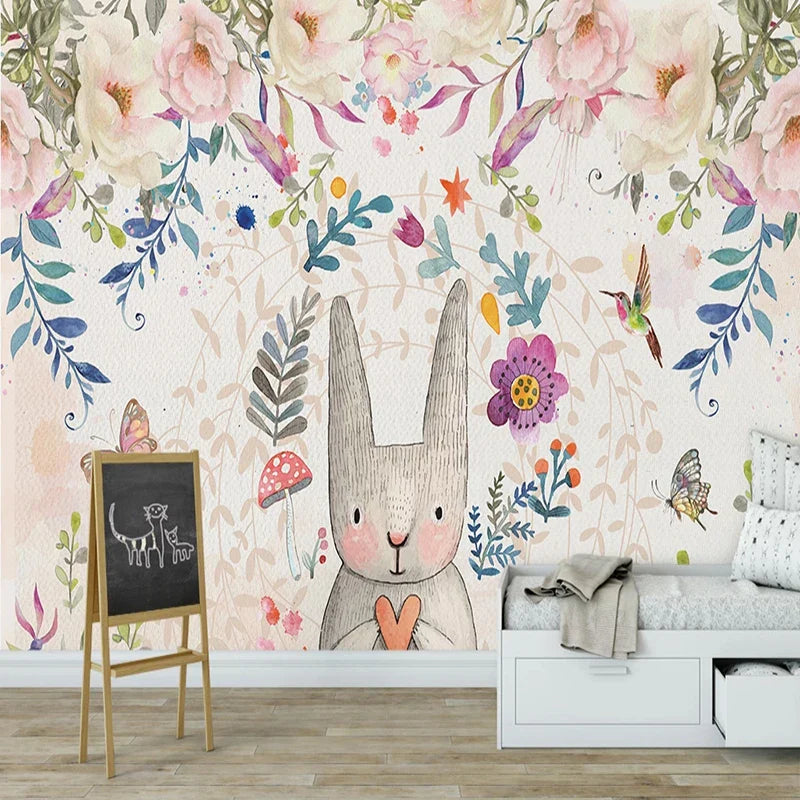 Frendorf | Floral Rabbit Garten Kinderzimmer Tapete