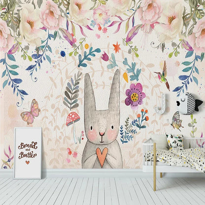 Frendorf | Floral Rabbit Garten Kinderzimmer Tapete