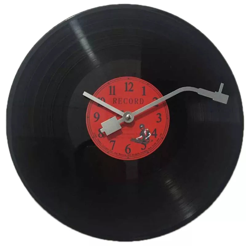 Europäische Retro nostalgische ultraleise Uhr Vinyl-Schallplatten Persönlichkeits-Wanduhr Café Bar dekorative Wanduhr