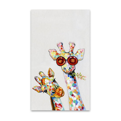 Wandkunst-Leinwanddruck, farbiges Tierbild, Giraffengemälde, Familie für Wohnzimmer, Heimdekoration, ohne Rahmen