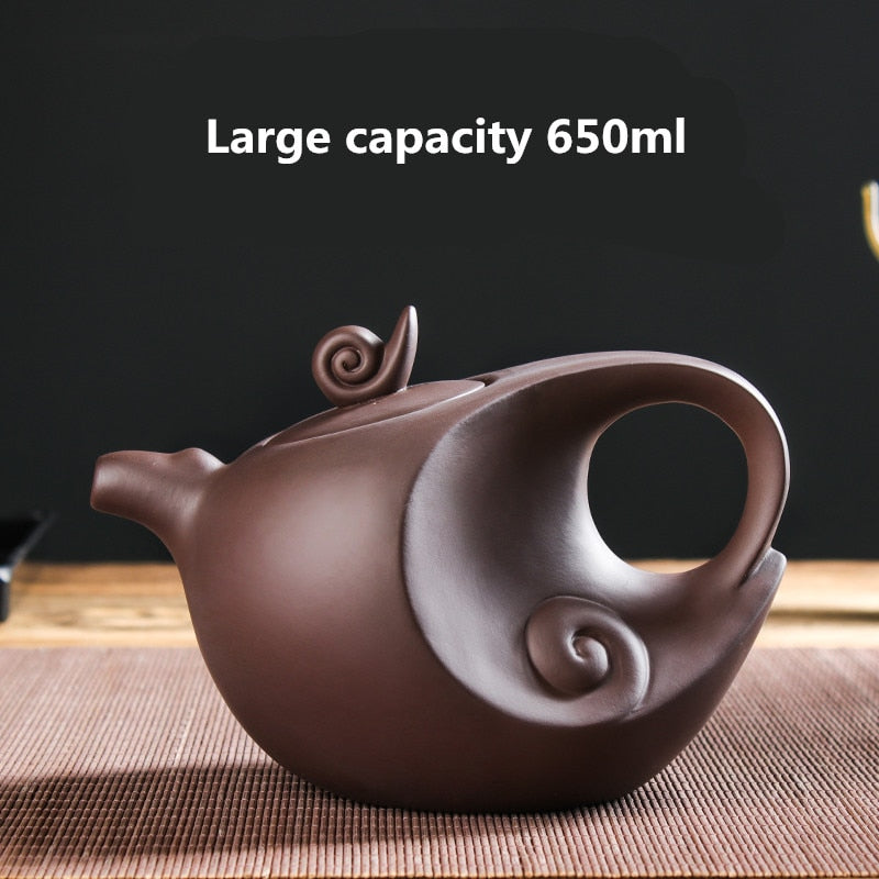 Große Kapazität Haushalt Handgemachte Lila Sand Teekanne Chinesische Teegeschirr Yixing Zisha Zhu Ton Ball Filter Blase Teekanne Mond Topf