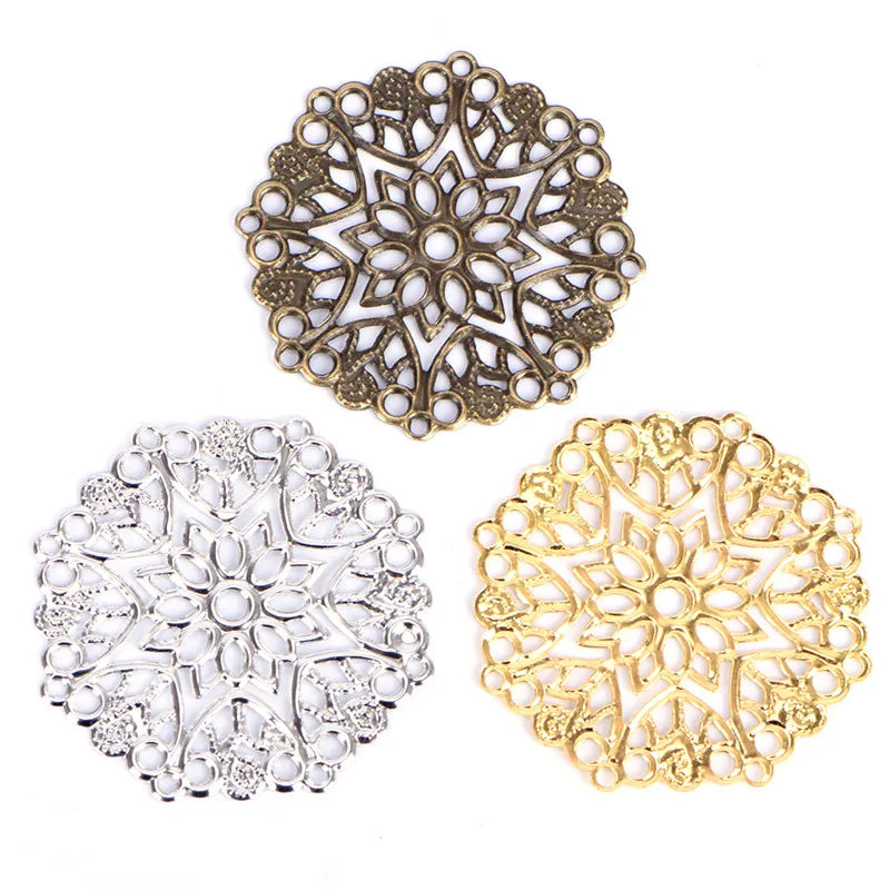 50 PCS Doreen Box filigrane Blumenwicklungen Verbindungsstücke