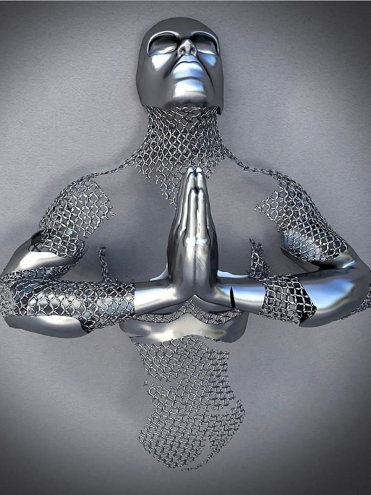 Metallfigur Statues Stile Abstraktes Leinwandgemälde Paare Wandkunst Liebes-Skulptur Poster Druck Wohnkultur Wohnzimmer Geschenke