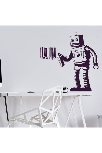 Graffiti Roboter Wandaufkleber