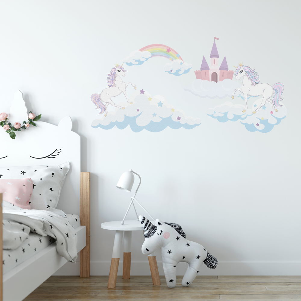 Frendorf | Einhorn- und Regenbogen-Wandaufkleber