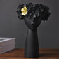 Nordic Mädchen Kopf Blume Harz Vase Statue Blume Blumen Vasen für Büro Desktop Trockene Blumen Ornamente Dekor Container