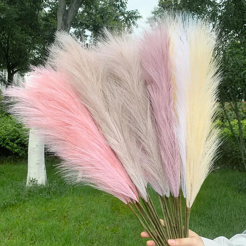 5 Stück 100 cm Künstliches Pampasgras Trockenrohr Blumenstrauß Hochzeitsfeier Dekoration Zuhause Raum DIY Künstliche Pflanzen Dekorationsbedarf