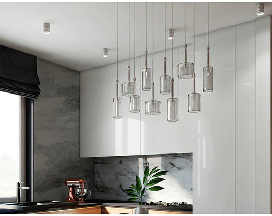 Frendorf | AuraGlas Elegante Glas-Deckenleuchte | Esszimmerlampe | Zeitloses Design | Stimmungsvolle Beleuchtung