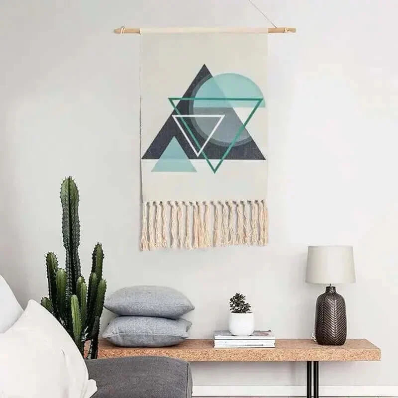 Macrame Hängender Baumwollteppich