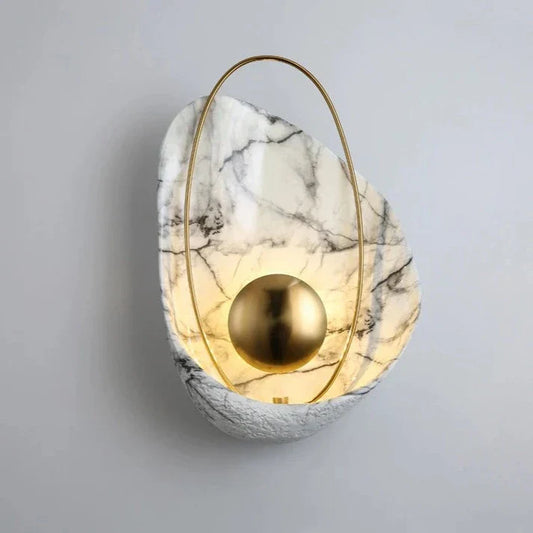 Frendorf | MarbelleGlow Marmor-Wandleuchte | Modernes Design | LED Beleuchtung | Dekorative Wandlampe