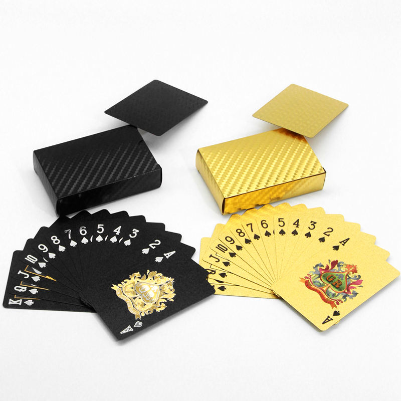 Frendorf | Hochwertige Spielkarten Druck Poker PVC wasserdichte Kunststoff schwarze Spielkarten