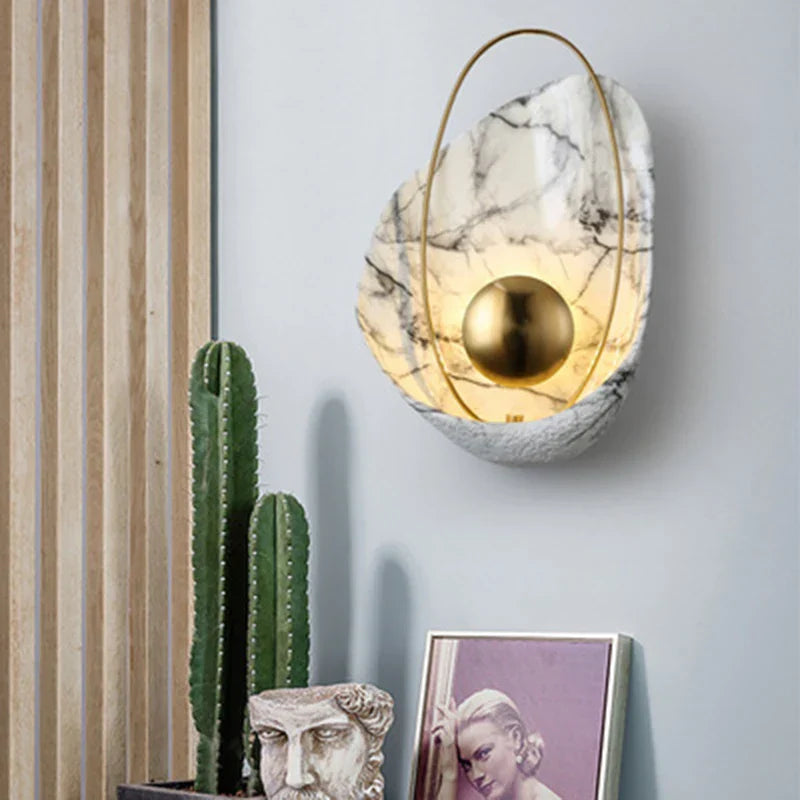 Frendorf | MarbelleGlow Marmor-Wandleuchte | Modernes Design | LED Beleuchtung | Dekorative Wandlampe