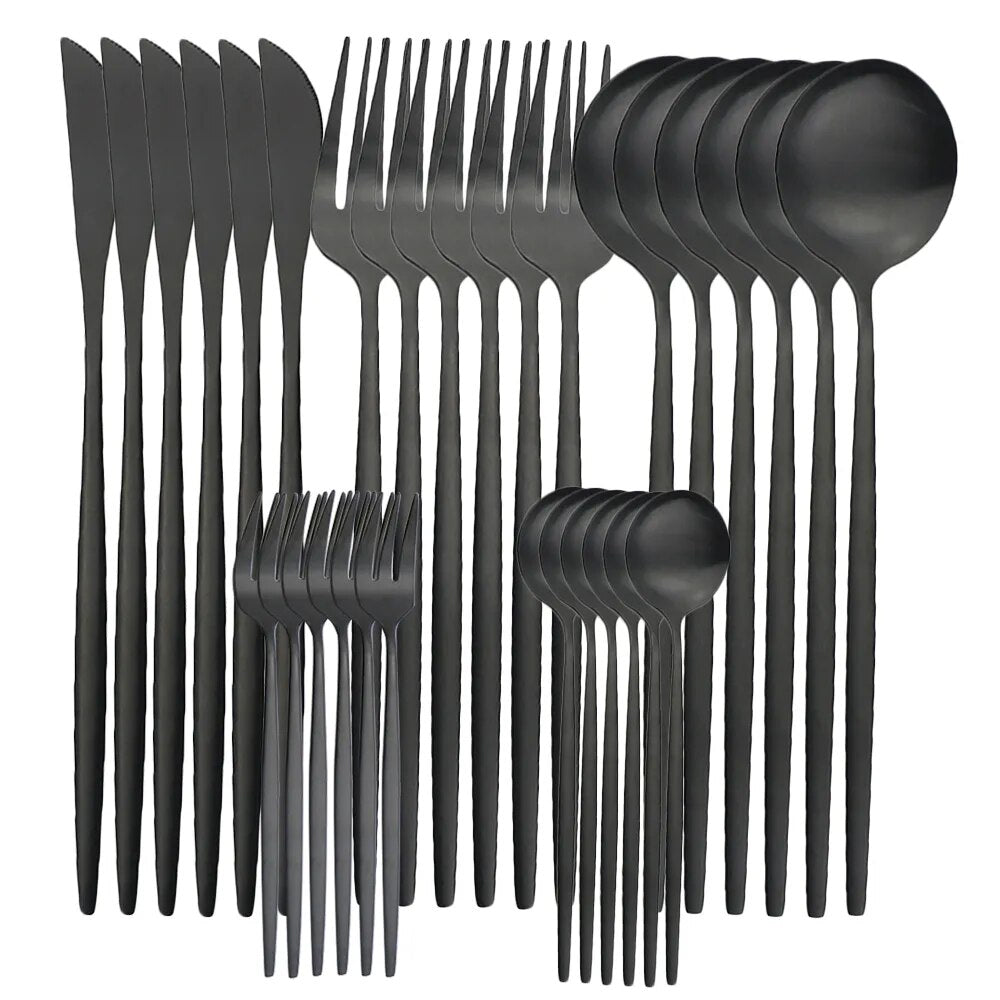 Hochwertiges Edelstahl-Besteckset für 6 Personen - Elegante Essbesteckkollektion