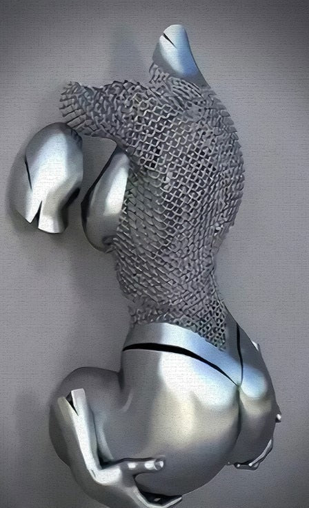 Metallfigur Statues Stile Abstraktes Leinwandgemälde Paare Wandkunst Liebes-Skulptur Poster Druck Wohnkultur Wohnzimmer Geschenke
