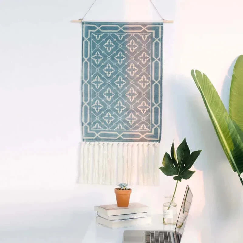Macrame Hängender Baumwollteppich